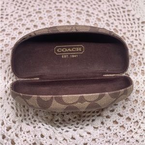 Coach Clam Shell Eyeglass Case Signature C’s Brown Case Only